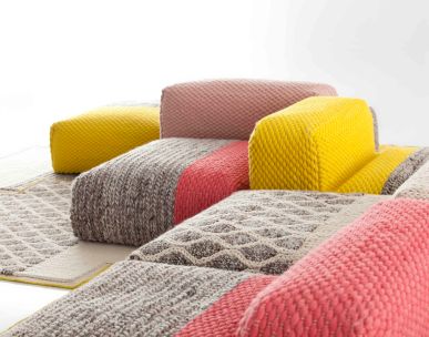 WovenGround Mangas by Gandia Blasco rugs and poufs lifestyle 1 low res